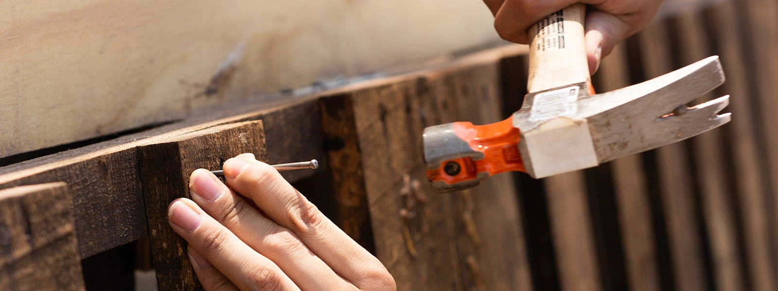 Hammers pounding nails