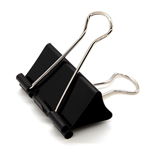 Binder Clamps for hanging safety gear on plastic hangers