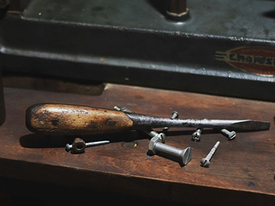 Flathead screwdriver with screws